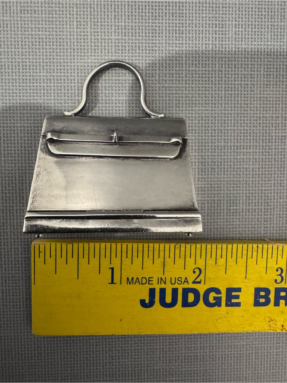 Hermes Vintage Sterling Silver Novelty Decorative Object Pill Box Kelly Bag - Picture 2 of 8